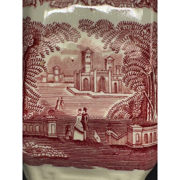 Vintage Mason's Vista England Pink & White Transferware Ironstone Creamer – 4" H - Picture 3 of 9